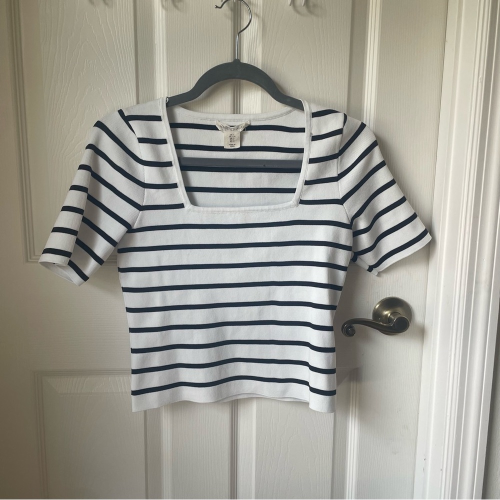 Striped Square Neck Top